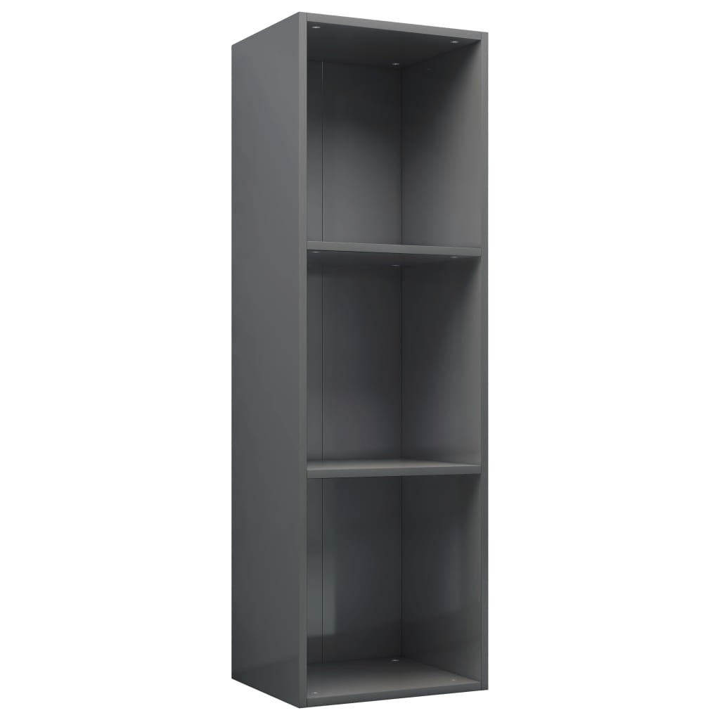 Bibliotecă/Dulap TV gri extralucios 36x30x114 cm lemn prelucrat