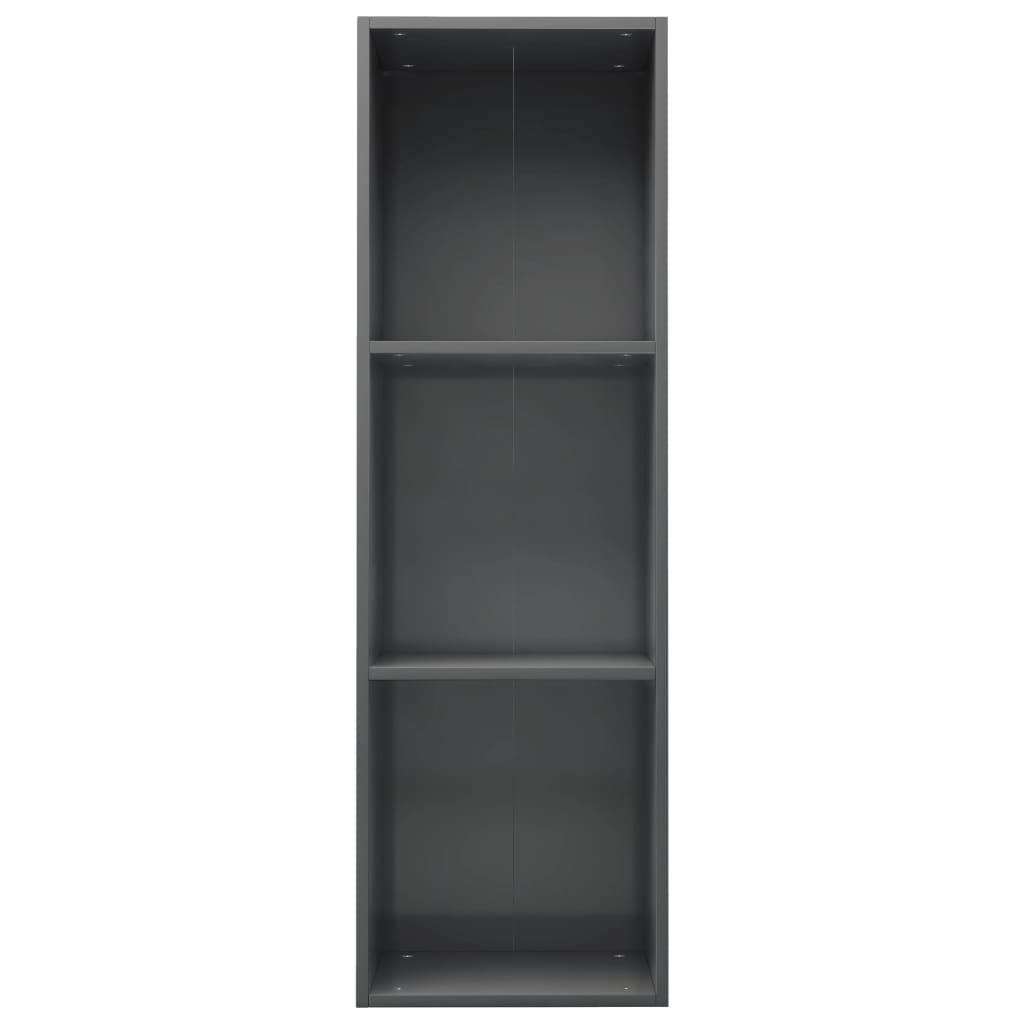 Bibliotecă/Dulap TV gri extralucios 36x30x114 cm lemn prelucrat