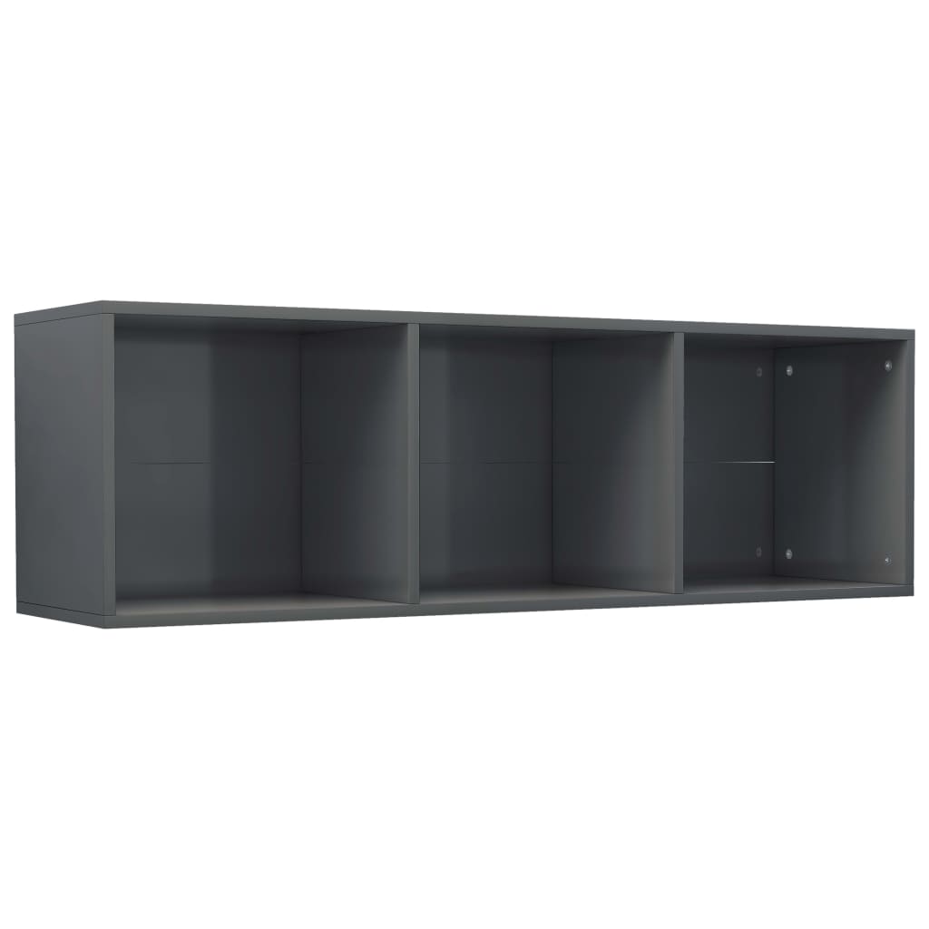 Bibliotecă/Dulap TV gri extralucios 36x30x114 cm lemn prelucrat