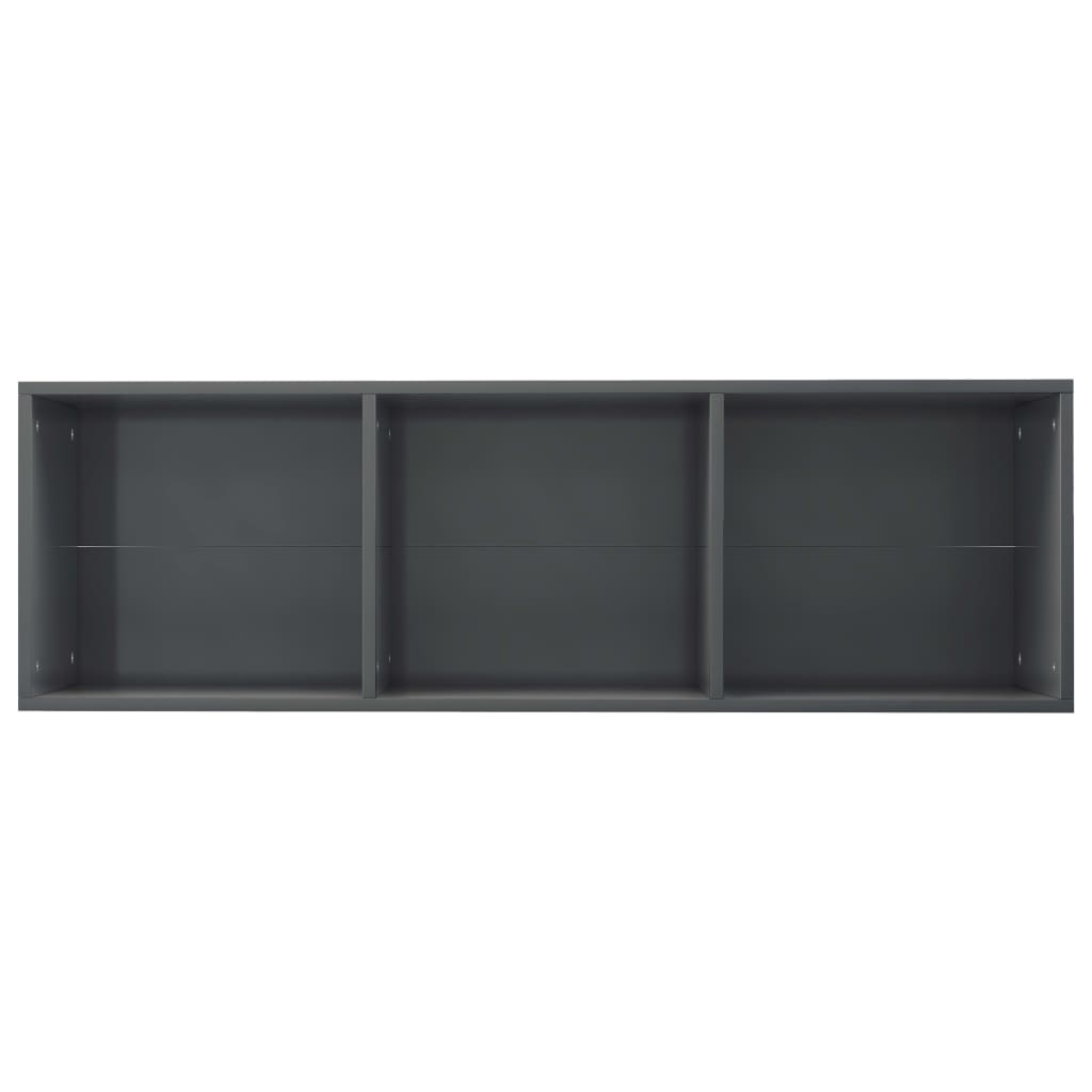 Bibliotecă/Dulap TV gri extralucios 36x30x114 cm lemn prelucrat