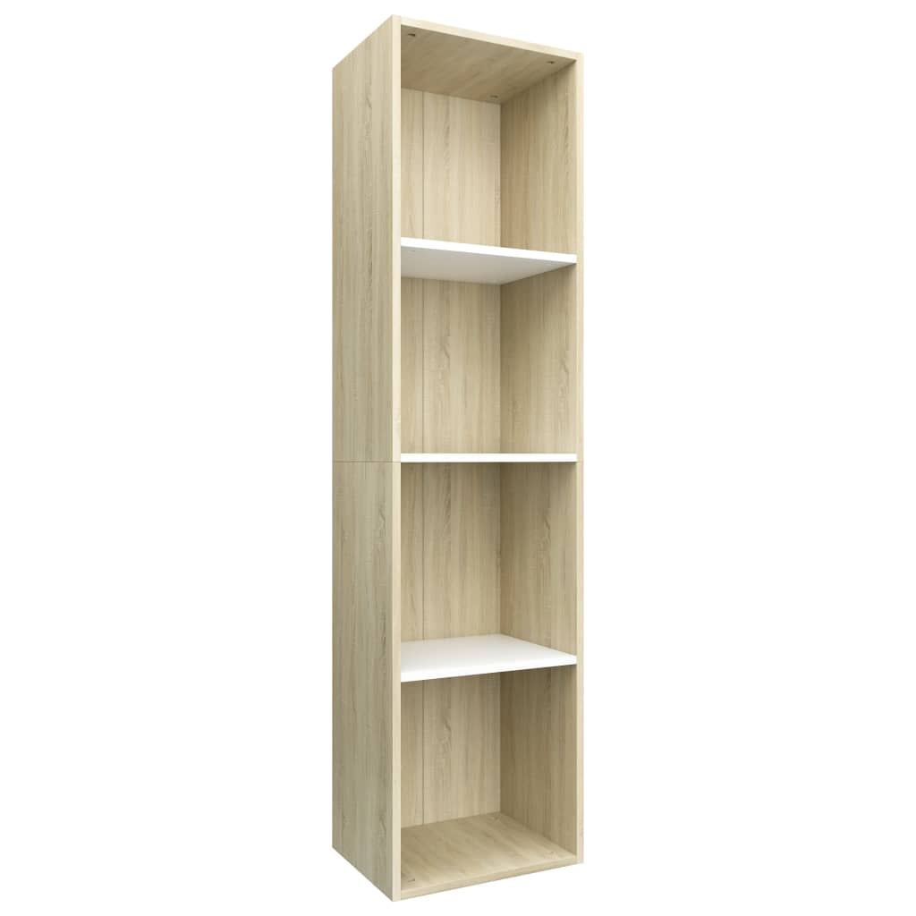 Bibliotecă/Dulap TV alb/stejar sonoma 36x30x143cm lemn compozit