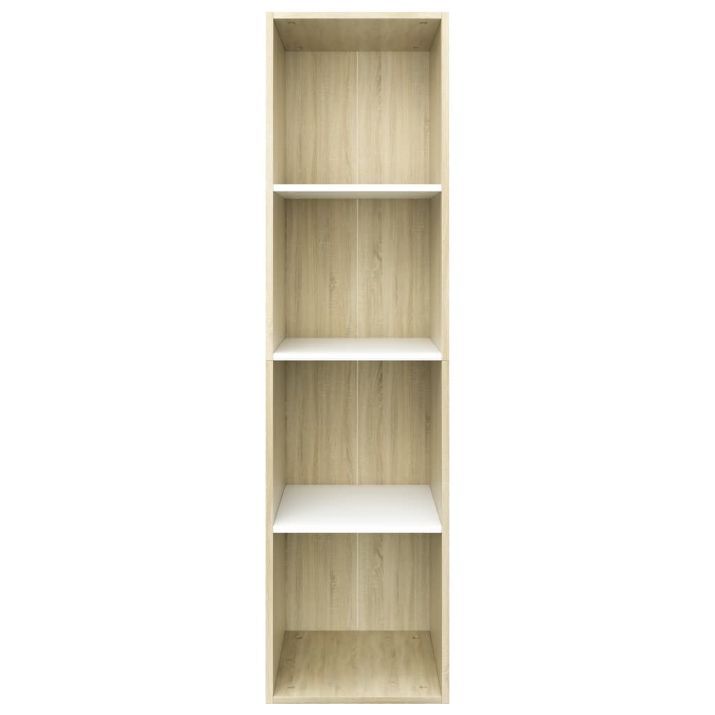 Bibliotecă/Dulap TV alb/stejar sonoma 36x30x143cm lemn compozit