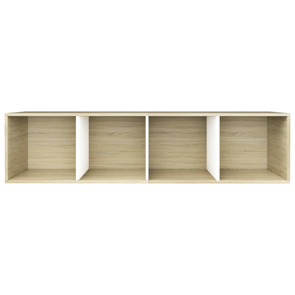 Bibliotecă/Dulap TV alb/stejar sonoma 36x30x143cm lemn compozit