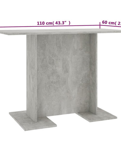 Загрузите изображение в средство просмотра галереи, Masă de bucătărie, gri beton, 110x60x75 cm, PAL
