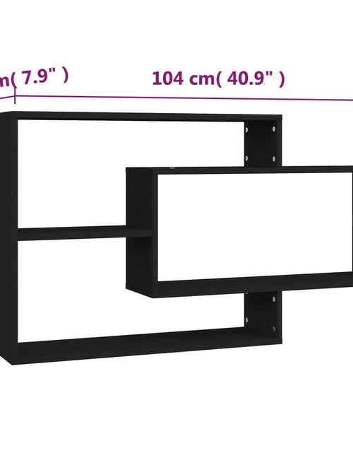 Încărcați imaginea în vizualizatorul Galerie, Rafturi de perete, negru, 104x20x58,5 cm, lemn prelucrat
