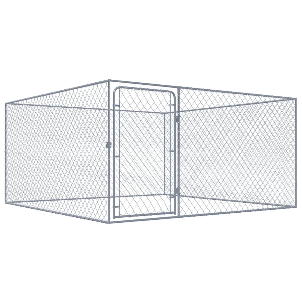 Padoc pentru câini de exterior, 2 x 2 x 1 m, oțel galvanizat