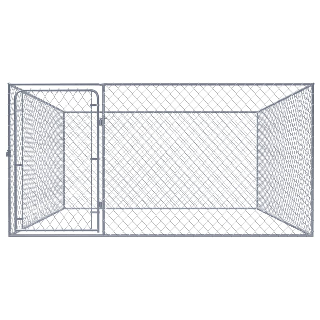 Padoc pentru câini de exterior, 2 x 2 x 1 m, oțel galvanizat