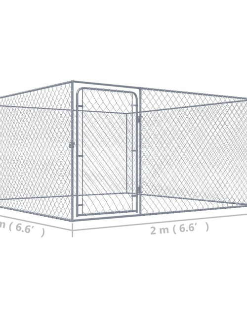 Încărcați imaginea în vizualizatorul Galerie, Padoc pentru câini de exterior, 2 x 2 x 1 m, oțel galvanizat
