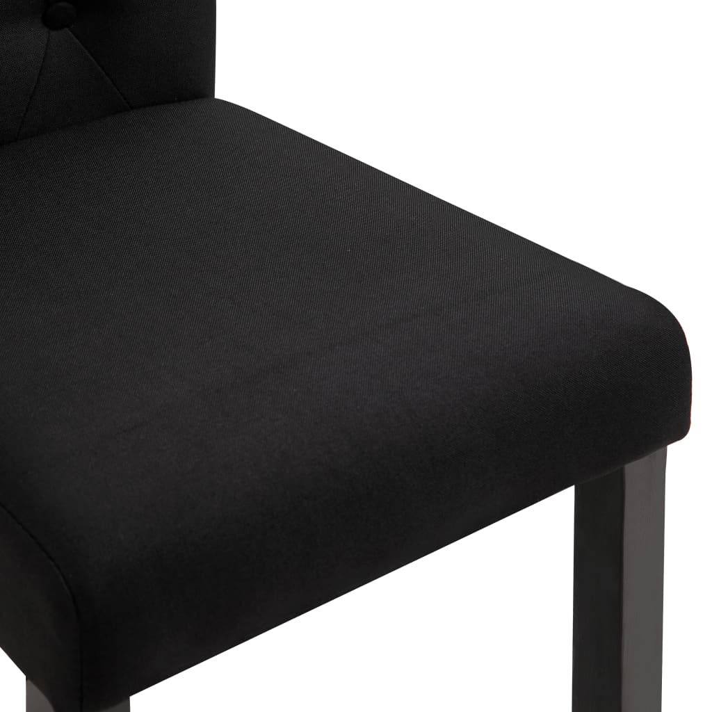 Scaune de sufragerie, 6 buc. negru, material textil