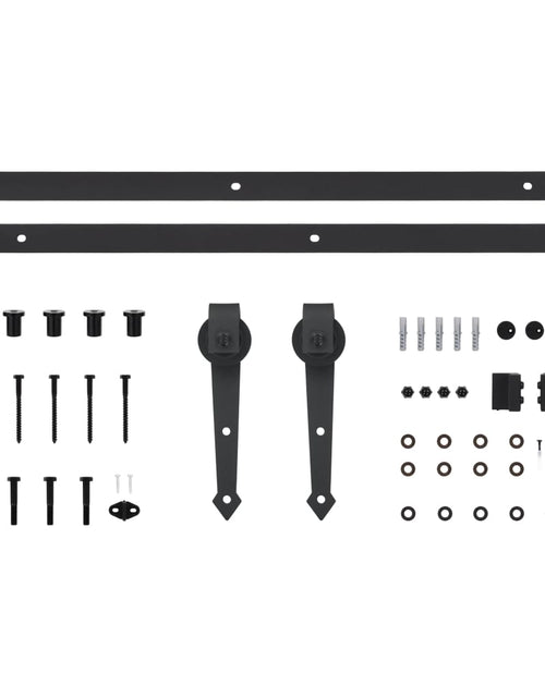 Загрузите изображение в средство просмотра галереи, Set feronerie pentru uși glisante SKIEN, negru, 200 cm, oțel
