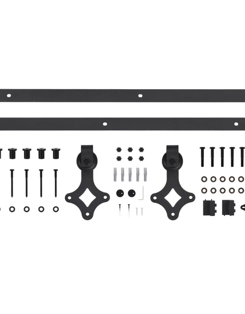 Загрузите изображение в средство просмотра галереи, Set feronerie pentru uși glisante SKIEN, negru, 183 cm, oțel
