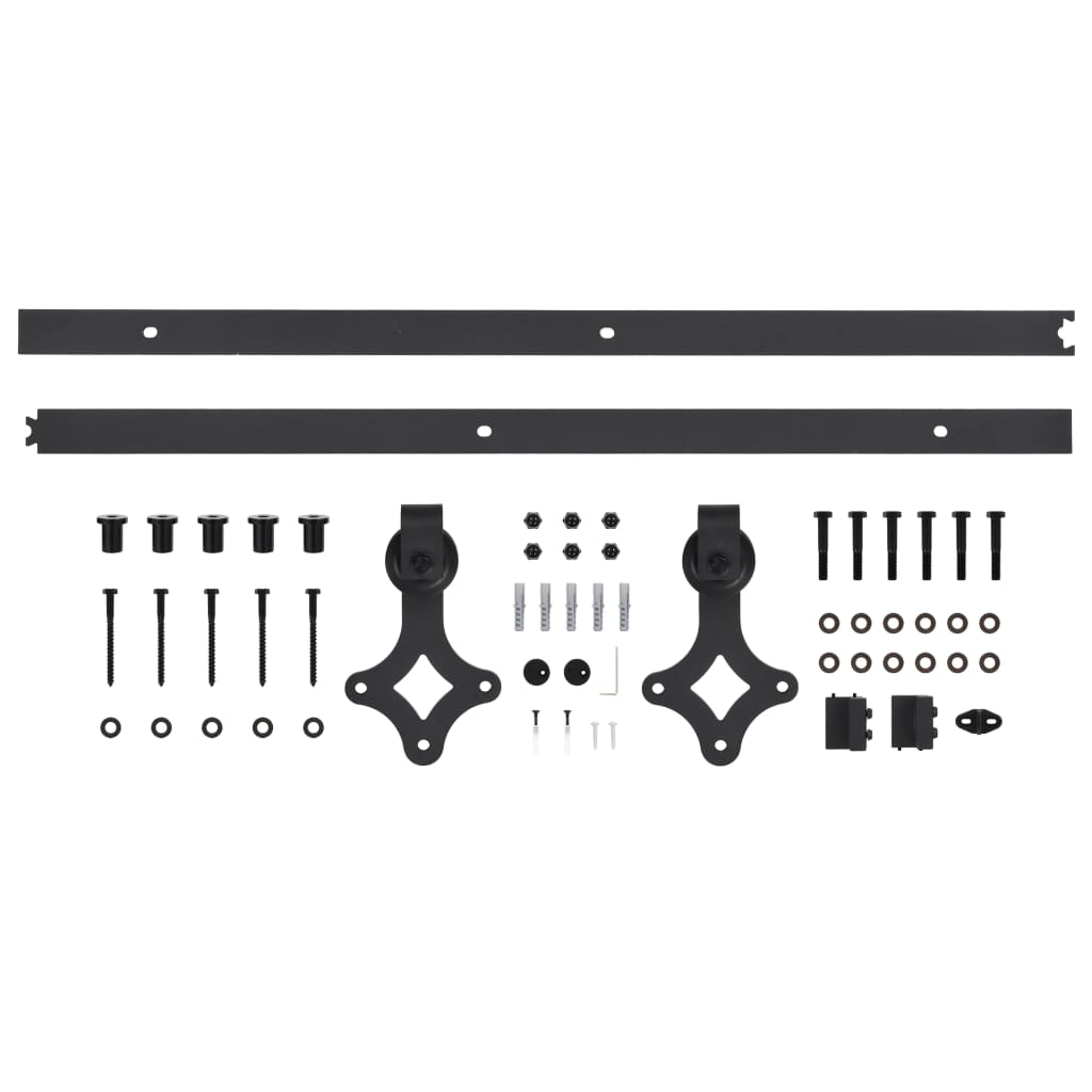 Set feronerie pentru uși glisante SKIEN, negru, 183 cm, oțel