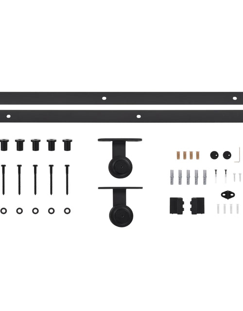 Загрузите изображение в средство просмотра галереи, Set feronerie pentru uși glisante SKIEN, negru, 183 cm, oțel - Lando
