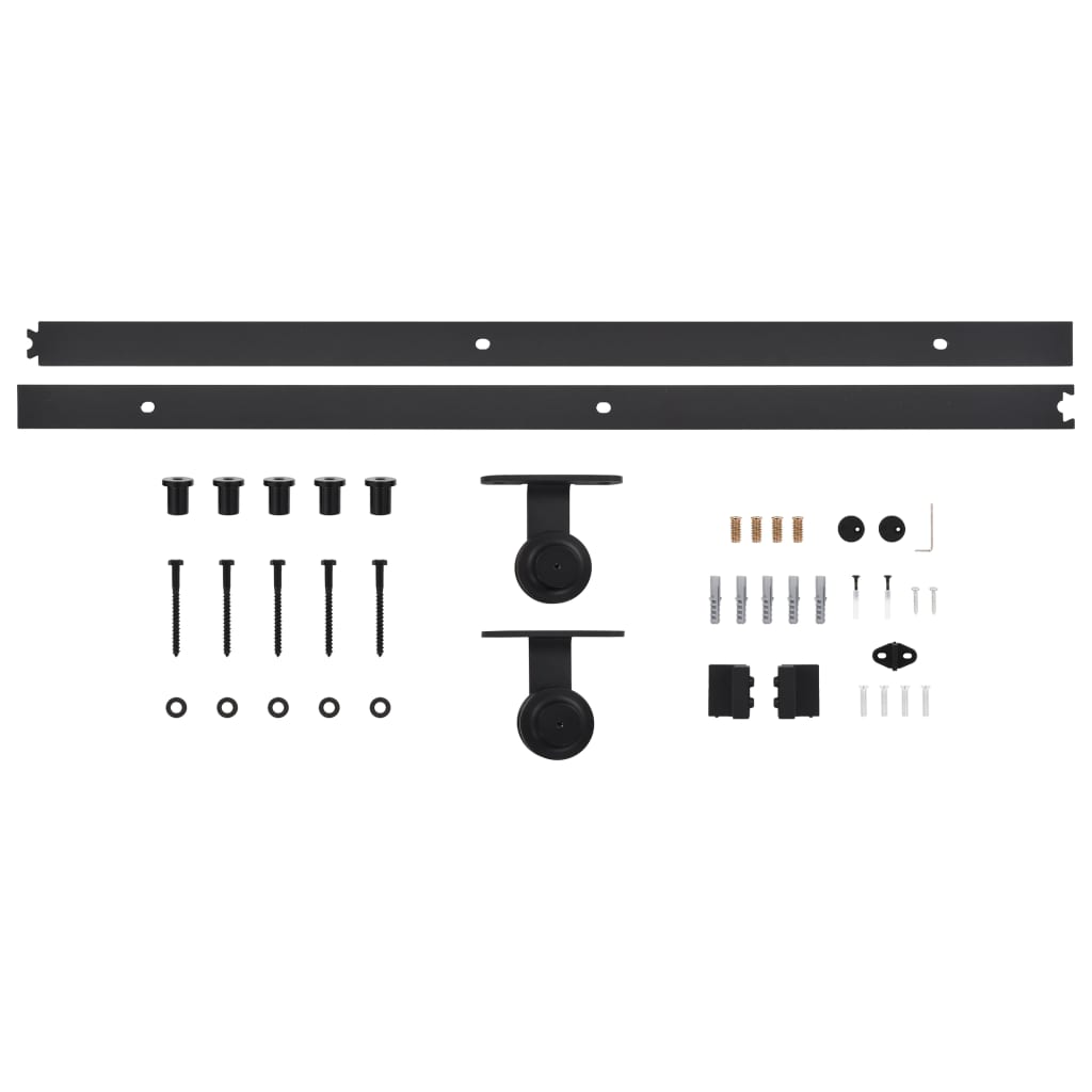 Set feronerie pentru uși glisante SKIEN, negru, 200 cm, oțel - Lando