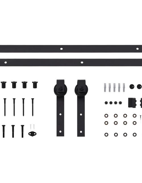 Încărcați imaginea în vizualizatorul Galerie, Set feronerie pentru uși glisante SKIEN, negru, 183 cm, oțel - Lando
