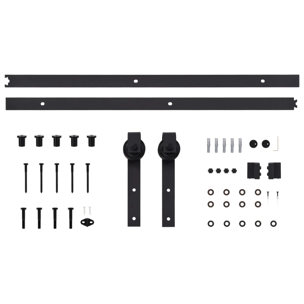 Set feronerie pentru uși glisante SKIEN, negru, 183 cm, oțel - Lando