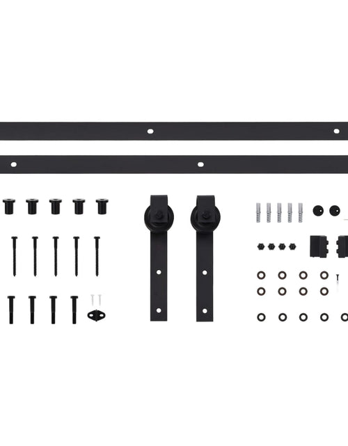 Загрузите изображение в средство просмотра галереи, Set feronerie pentru uși glisante SKIEN, negru, 200 cm, oțel
