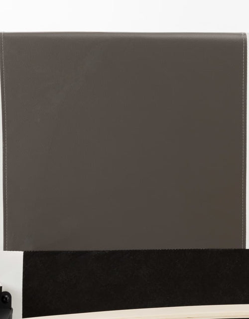 Загрузите изображение в средство просмотра галереи, Pat cu saltea, gri și alb, 180 x 200 cm, piele ecologică
