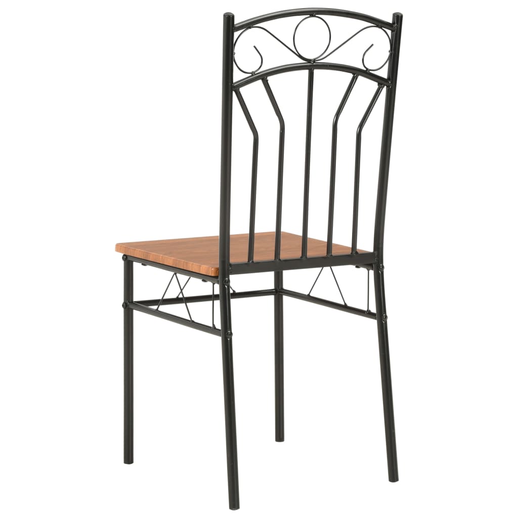 Set mobilier de bucătărie, 5 piese, maro, MDF și oțel