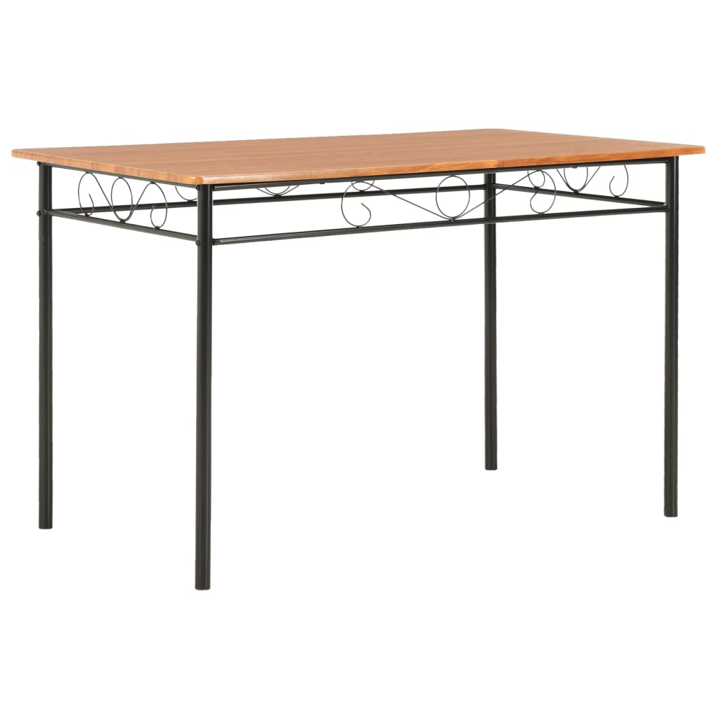 Set mobilier de bucătărie, 7 piese, maro, MDF și oțel