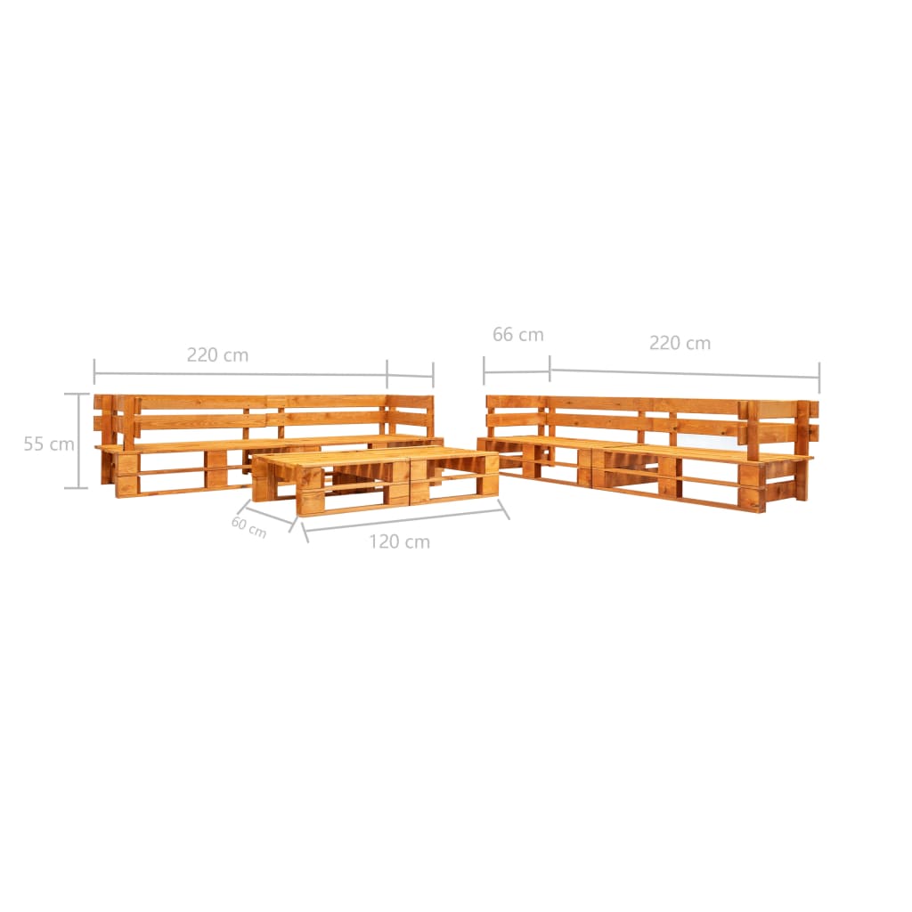 Set mobilier grădină din paleți, 6 piese, maro miere, lemn