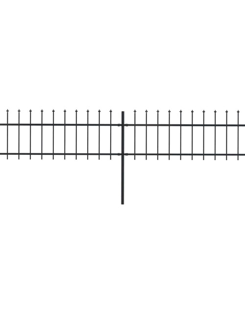 Загрузите изображение в средство просмотра галереи, Gard de grădină cu vârf suliță, negru, 3,4 m, oțel
