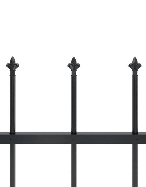 Загрузите изображение в средство просмотра галереи, Gard de grădină cu vârf suliță, negru, 15,3 m, oțel
