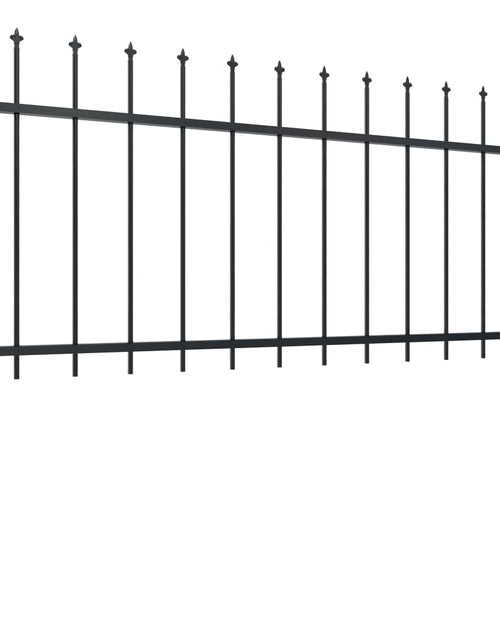 Încărcați imaginea în vizualizatorul Galerie, Gard de grădină cu vârf suliță, negru, 15,3 m, oțel
