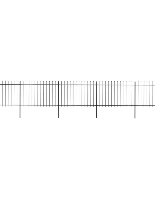 Încărcați imaginea în vizualizatorul Galerie, Gard de grădină cu vârf suliță, negru, 8,5 m, oțel
