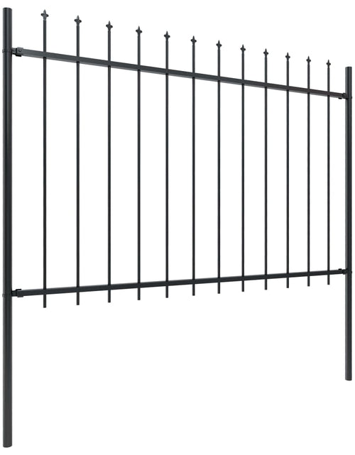 Загрузите изображение в средство просмотра галереи, Gard de grădină cu vârf suliță, negru, 13,6 m, oțel
