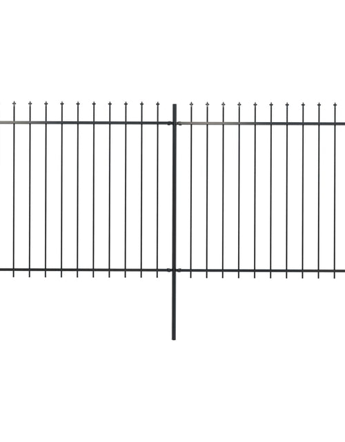 Загрузите изображение в средство просмотра галереи, Gard de grădină cu vârf suliță, negru, 3,4 m, oțel
