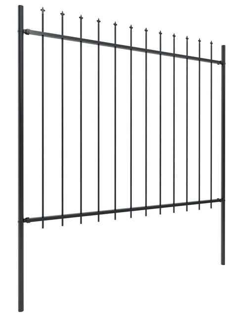 Загрузите изображение в средство просмотра галереи, Gard de grădină cu vârf suliță, negru, 8,5 m, oțel
