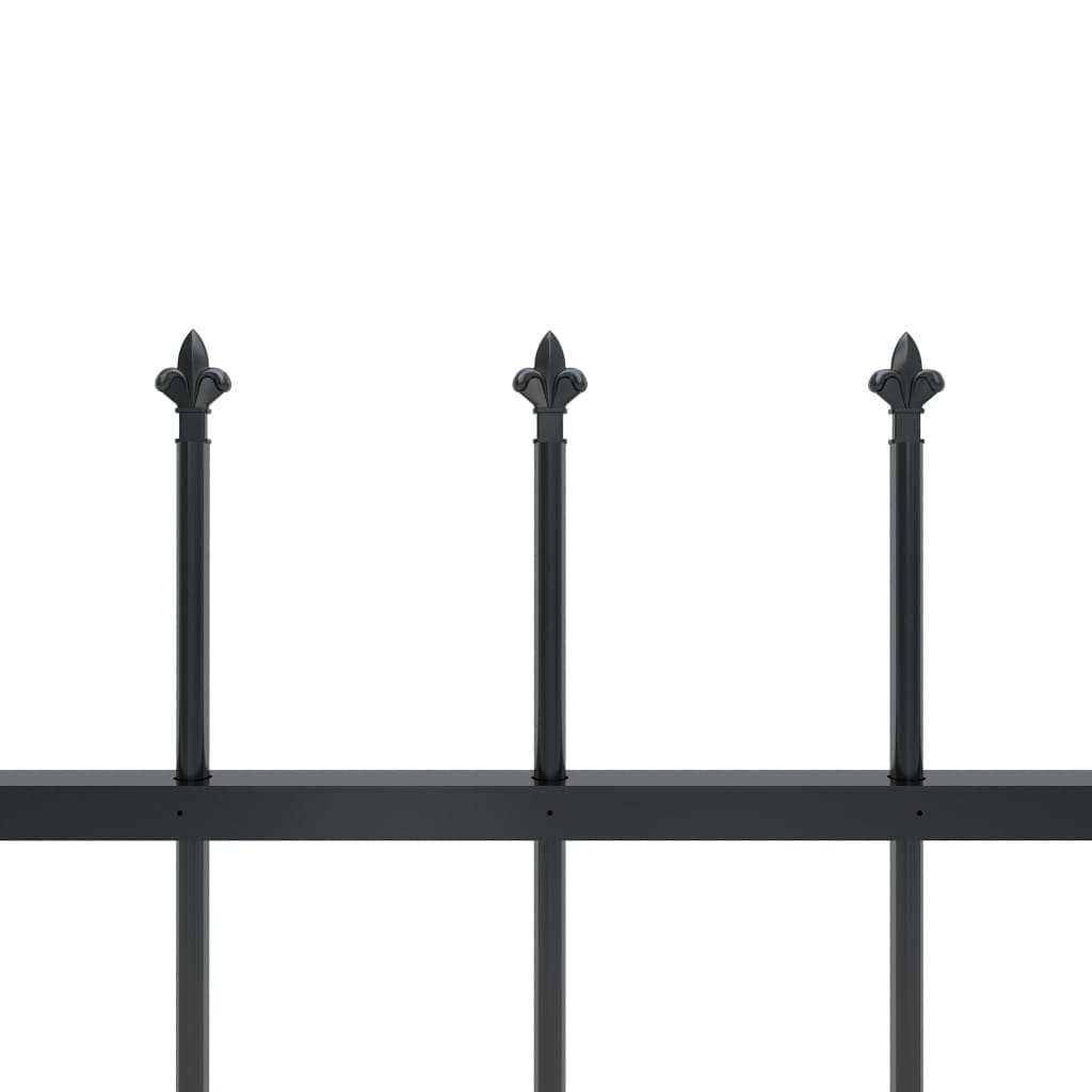 Gard de grădină cu vârf suliță, negru, 10,2 m, oțel