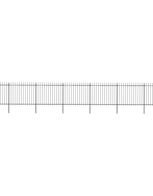 Загрузите изображение в средство просмотра галереи, Gard de grădină cu vârf suliță, negru, 11,9 m, oțel
