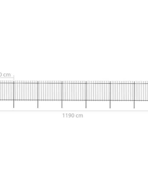 Загрузите изображение в средство просмотра галереи, Gard de grădină cu vârf suliță, negru, 11,9 m, oțel
