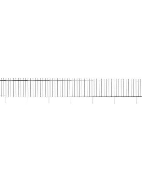 Загрузите изображение в средство просмотра галереи, Gard de grădină cu vârf suliță, negru, 13,6 m, oțel
