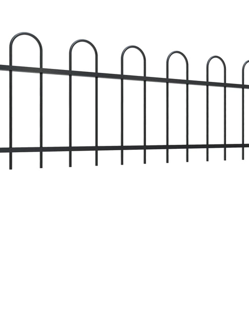Încărcați imaginea în vizualizatorul Galerie, Gard de grădină cu vârf curbat, negru, 6,8 m, oțel
