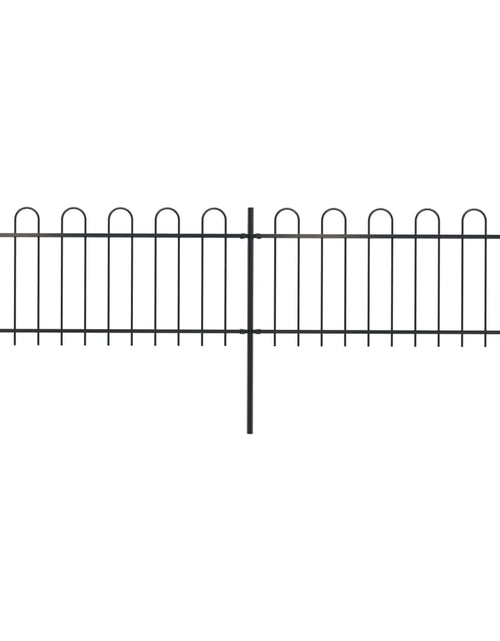 Загрузите изображение в средство просмотра галереи, Gard de grădină cu vârf curbat, negru, 3,4 m, oțel

