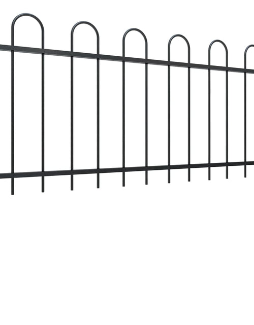 Încărcați imaginea în vizualizatorul Galerie, Gard de grădină cu vârf curbat, negru, 3,4 m, oțel
