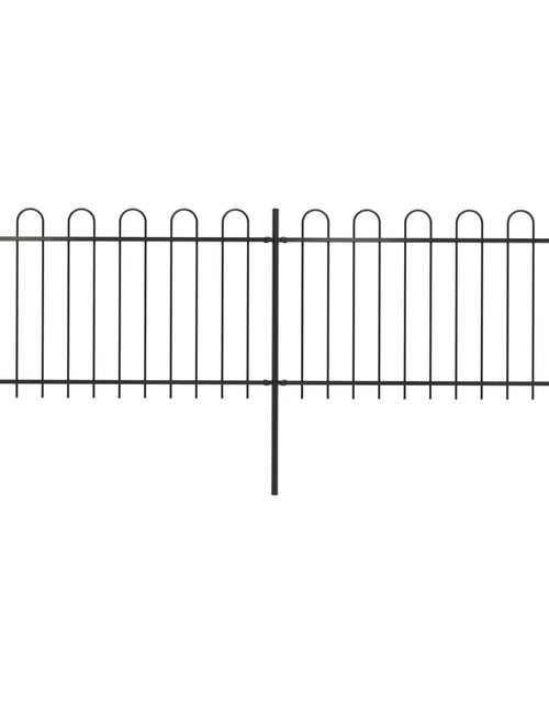 Загрузите изображение в средство просмотра галереи, Gard de grădină cu vârf curbat, negru, 3,4 m, oțel
