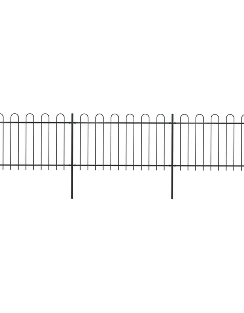 Загрузите изображение в средство просмотра галереи, Gard de grădină cu vârf curbat, negru, 5,1 m, oțel
