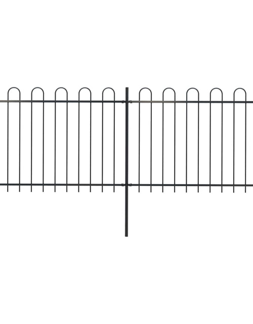 Încărcați imaginea în vizualizatorul Galerie, Gard de grădină cu vârf curbat, negru, 3,4 m, oțel

