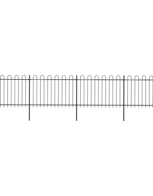 Încărcați imaginea în vizualizatorul Galerie, Gard de grădină cu vârf curbat, negru, 6,8 m, oțel
