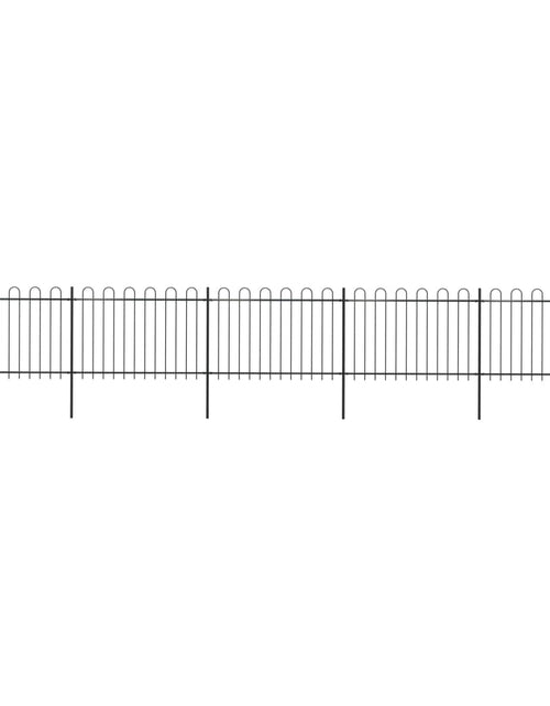 Încărcați imaginea în vizualizatorul Galerie, Gard de grădină cu vârf curbat, negru, 8,5 m, oțel
