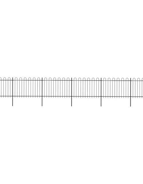 Încărcați imaginea în vizualizatorul Galerie, Gard de grădină cu vârf curbat, negru, 10,2 m, oțel
