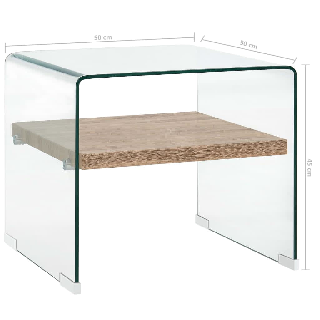 Măsuță de cafea, transparent, 50x50x45 cm, sticlă securizată