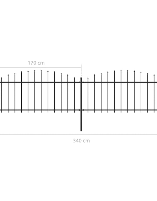 Загрузите изображение в средство просмотра галереи, Gard de grădină cu vârf suliță, negru, 3,4 m, oțel
