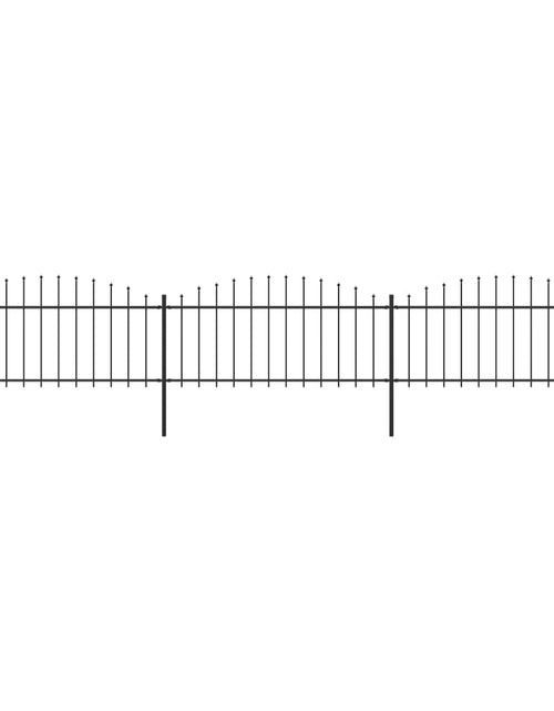 Загрузите изображение в средство просмотра галереи, Gard de grădină cu vârf suliță, negru, 5,1 m, oțel
