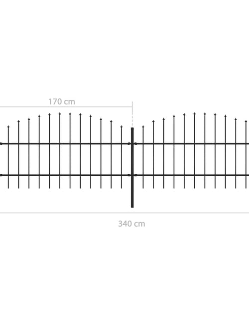 Încărcați imaginea în vizualizatorul Galerie, Gard de grădină cu vârf suliță, negru, 3,4 m, oțel
