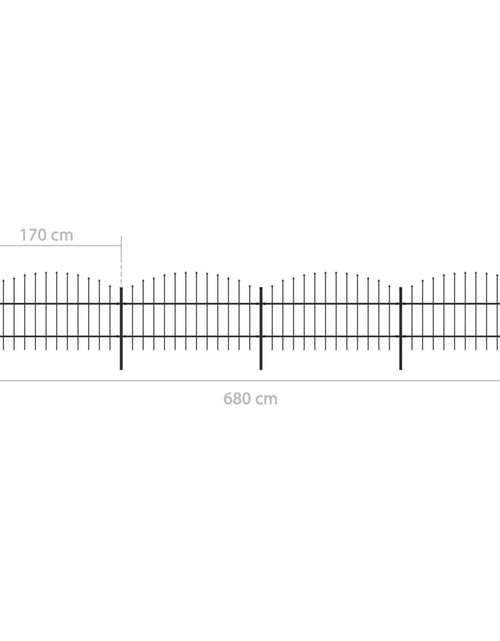 Încărcați imaginea în vizualizatorul Galerie, Gard de grădină cu vârf suliță, negru, 6,8 m, oțel

